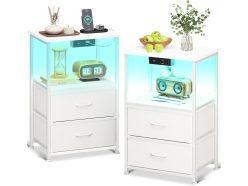 Preciazo Amazon! Coleshome mesitas de noche con enchufe, USB y luces LED a 59,9€