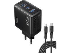 Ofertón Amazon! INIU Cargador USB C GaN 65W 3 Puertos con cable 100W de 1,5 m a 12,5€