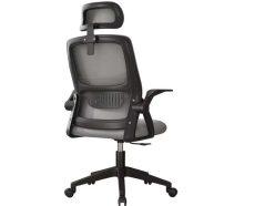 Rebaja! Silla de oficina ergonómica con soporte lumbar, reposacabezas ajustable y brazos abatibles a 35,7€