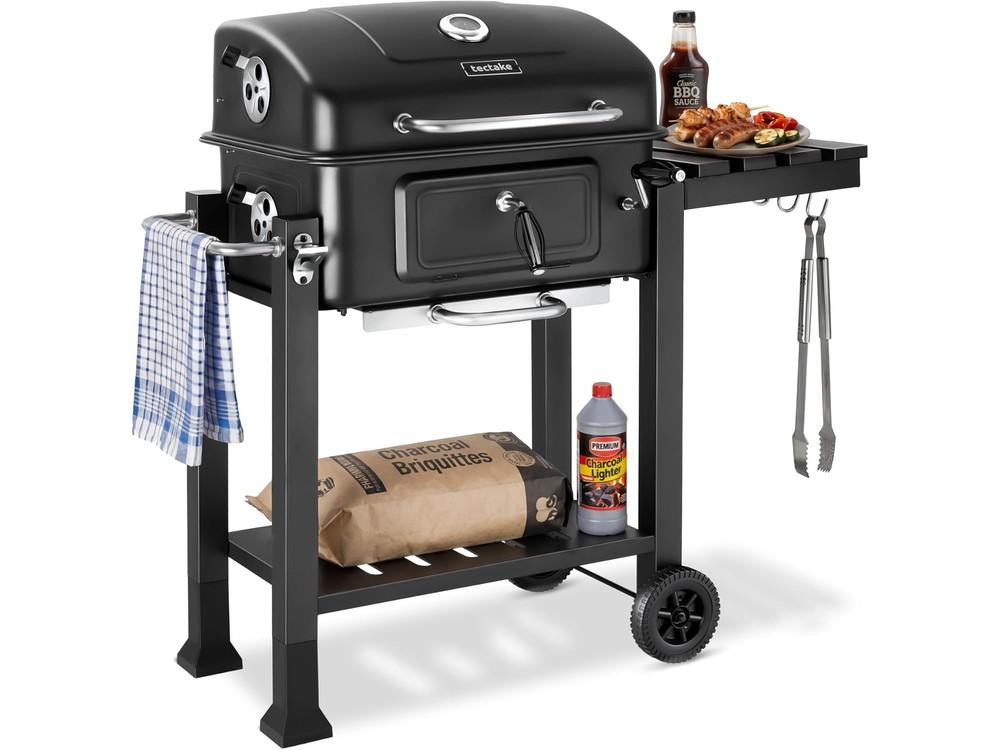 tectake Barbacoa de carbón con tapa