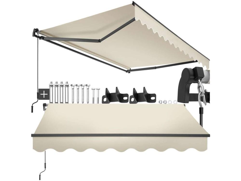 tectake toldo retráctil con brazos articulados 250x200 cm