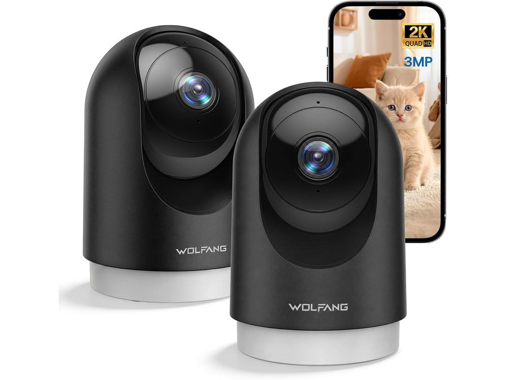 WOLFANG Cámara Vigilancia Interior 2K Pack de 2