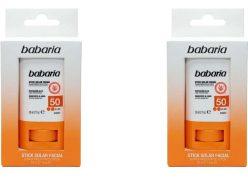 Chollo Amazon! pack de 2 sticks solares faciales Babaria SPF50+ vitamina E UVB e infrarroja a 8,2€