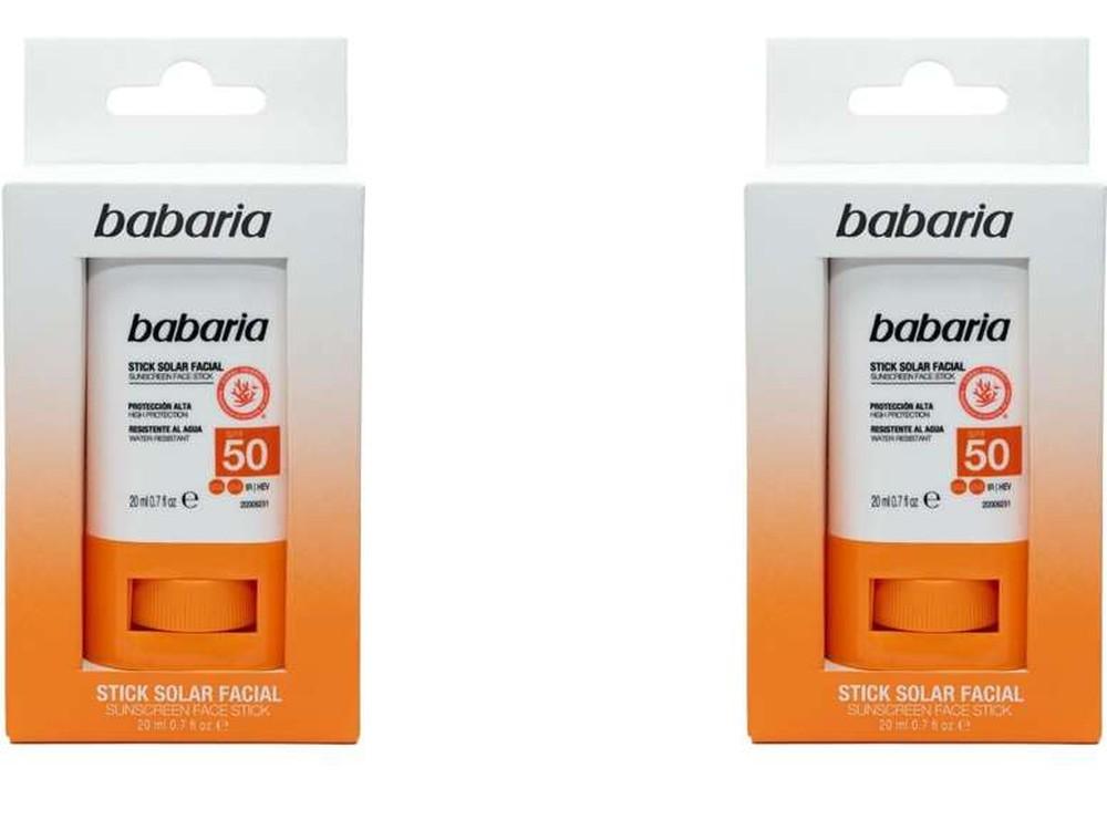 pack de 2 sticks solares faciales Babaria SPF50+