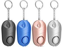 Ofertón Amazon! Pack de 4 alarmas personales Qoosea Safesound de 140 dB con luz LED a 9,45€