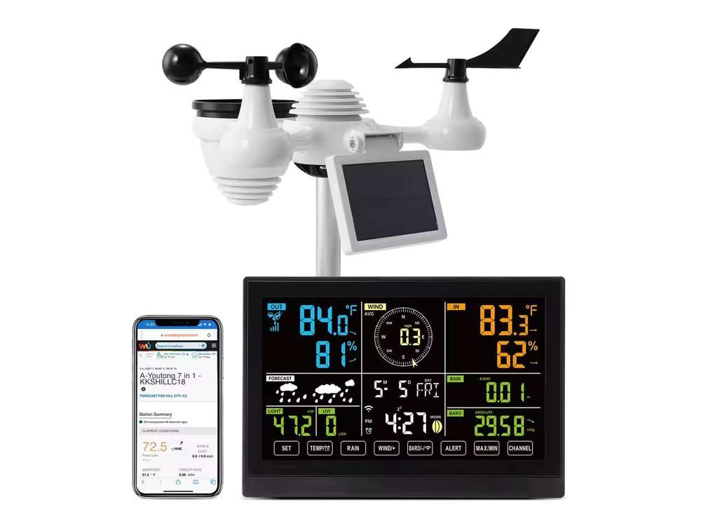 VEVOR Estación Meteorológica WiFi 7 en 1