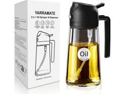 Descuento Amazon! Pulverizador de aceite YARRAMATE 2 en 1 de vidrio, 470 ml a 3,99€