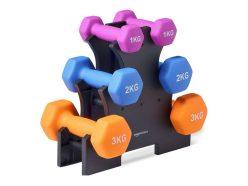 Rebaja Amazon! Set de 6 mancuernas Amazon Basics de neopreno con base a 29,9€