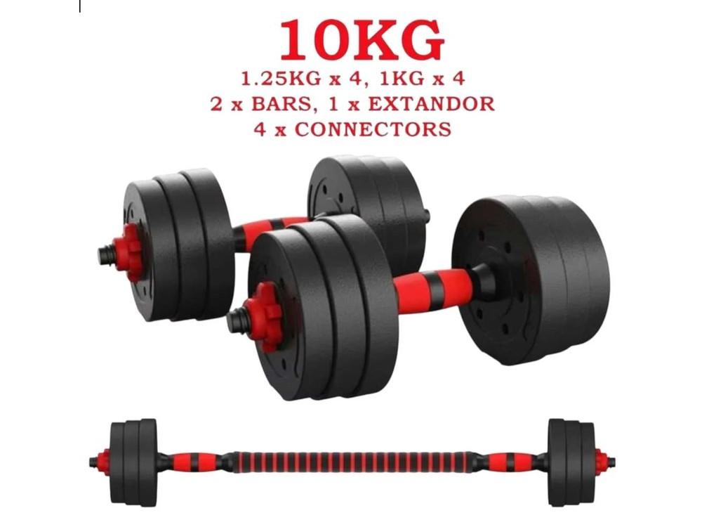 Juego de mancuernas ajustables 2 en 1 de 10 kg