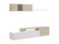 Ofertón Amazon! Mueble de salón DEKIT Elle de 200 cm, natural y blanco brillo a 147,1€