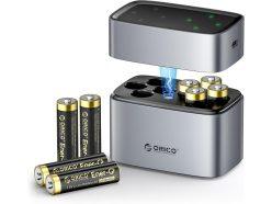 Chollo Amazon! Cargador ORICO con 8 pilas AA recargables, 8 ranuras y USB-C a 17,99€