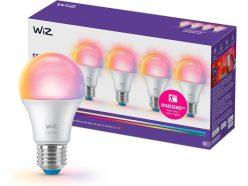Preciazo Amazon! Pack de 4 bombillas inteligentes WiZ LED A60 E27 RGB reacondicionadas a 16,21€