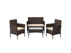 Rebaja Amazon! Conjunto de muebles de jardín SONGMICS GGF004K05 de ratán PE 4 piezas a 89,9€