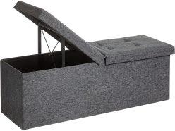 Descuento Amazon! Puff de almacenaje SONGMICS LSF76GYZ de 131L y hasta 300 kg a 29,99€