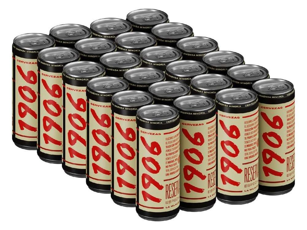 Pack de 24 latas de cerveza 1906 Reserva Especial de 33 cl