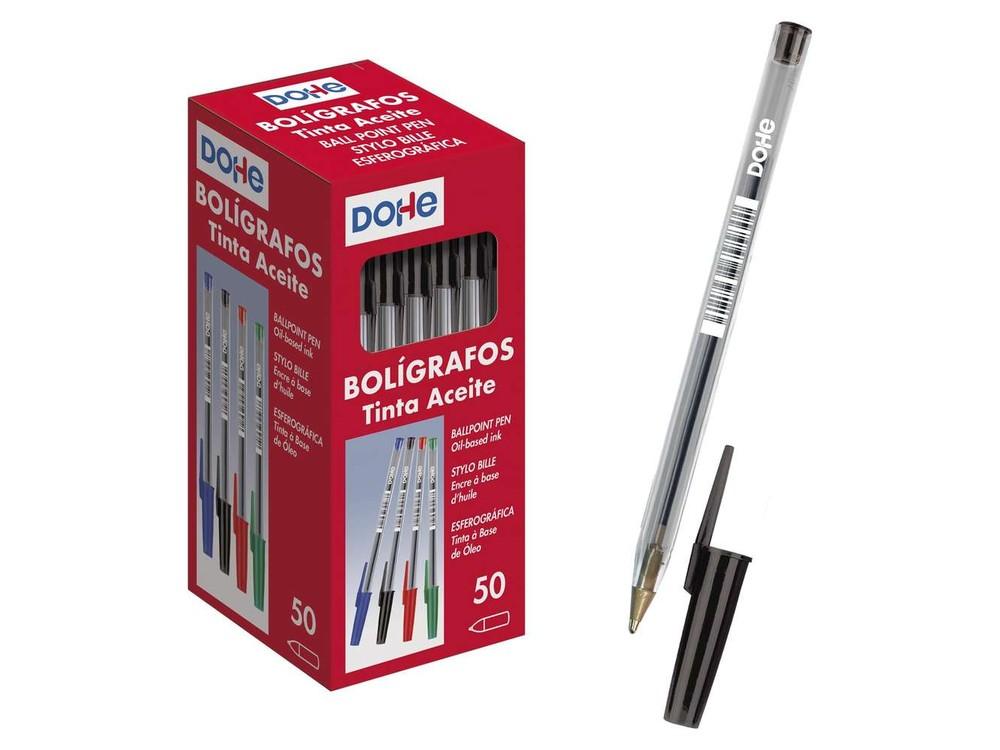Pack de 50 bolígrafos negros Dohe