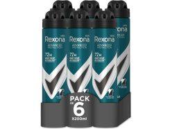 Ofertón Amazon! Pack de 6 desodorantes Rexona Protección Avanzada Invisible Black & White 200ml a 8,7€