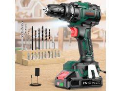 Chollo Amazon! Taladro atornillador sin escobillas 21V con batería de 2.0Ah y 20 accesorios a 23,9€