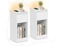 Chollo Amazon! 2 mesitas de noche VASAGLE Kailyn LET710W01 con LED táctil y USB-A y USB-C a 51,2€
