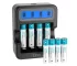 CZVV Pilas Recargables AAA Litio 1,5 V con cargador Q032 Pro