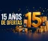 15 años de ofertas con paquetes y etiquetas de descuento